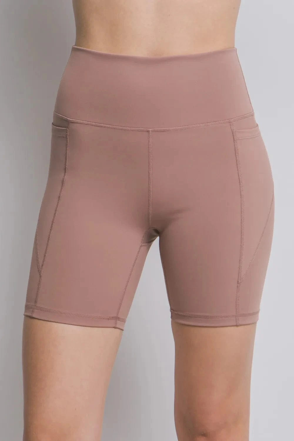 Love Tree High Waist Seam Detail Active Shorts - ShalayeFashion