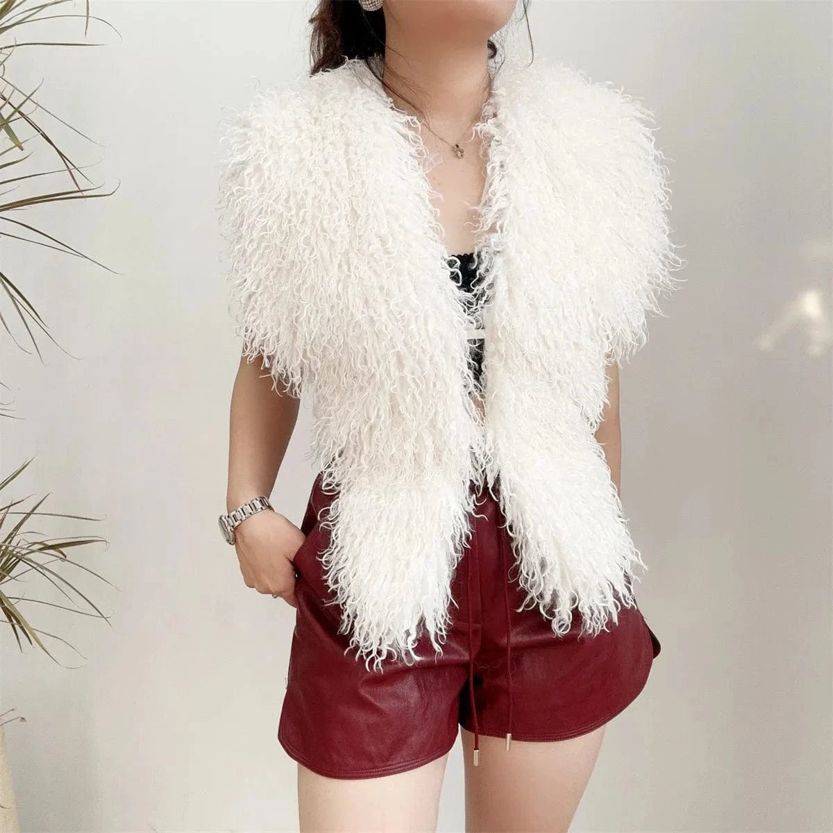 Luxury Faux Fur Halter Vest Women - ShalayeFashion