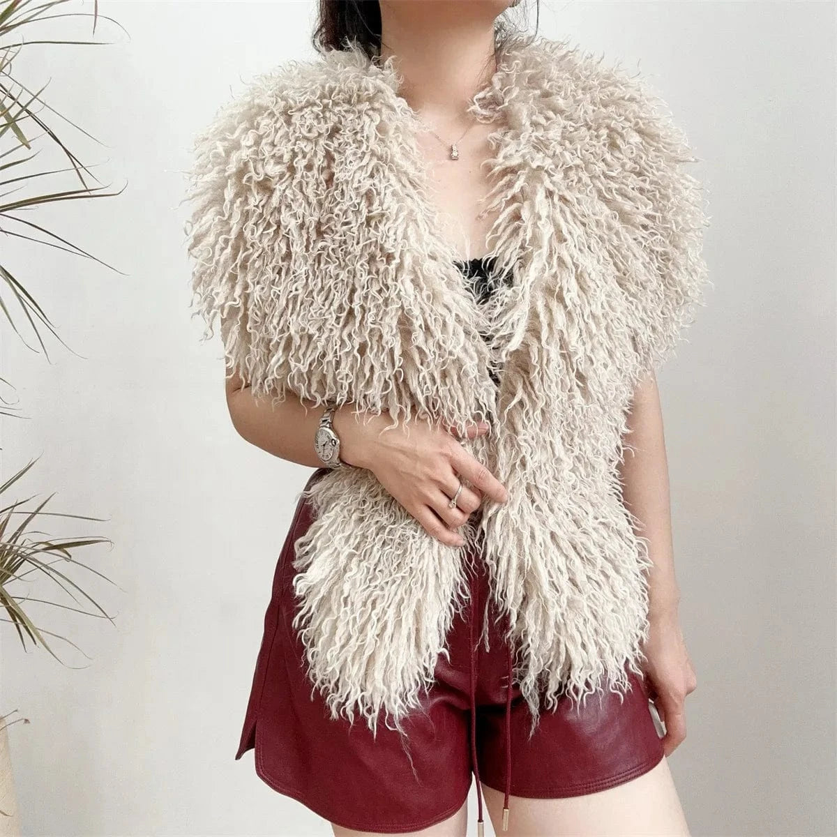 Luxury Faux Fur Halter Vest Women - ShalayeFashion