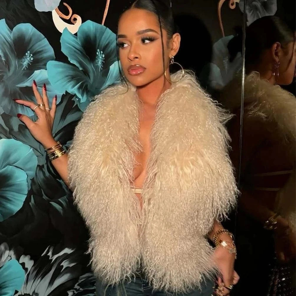 Luxury Faux Fur Halter Vest Women - ShalayeFashion