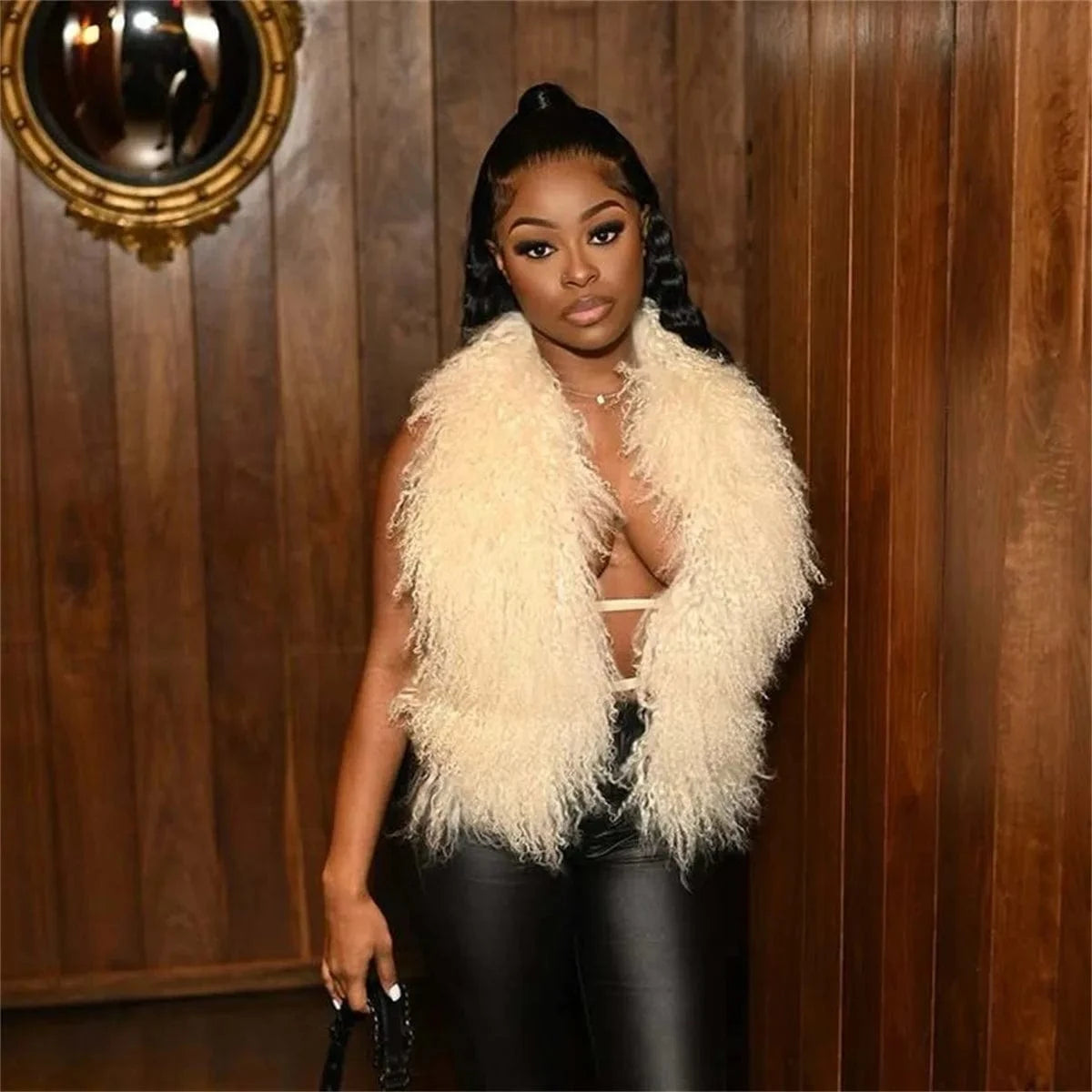 Luxury Faux Fur Halter Vest Women - ShalayeFashion