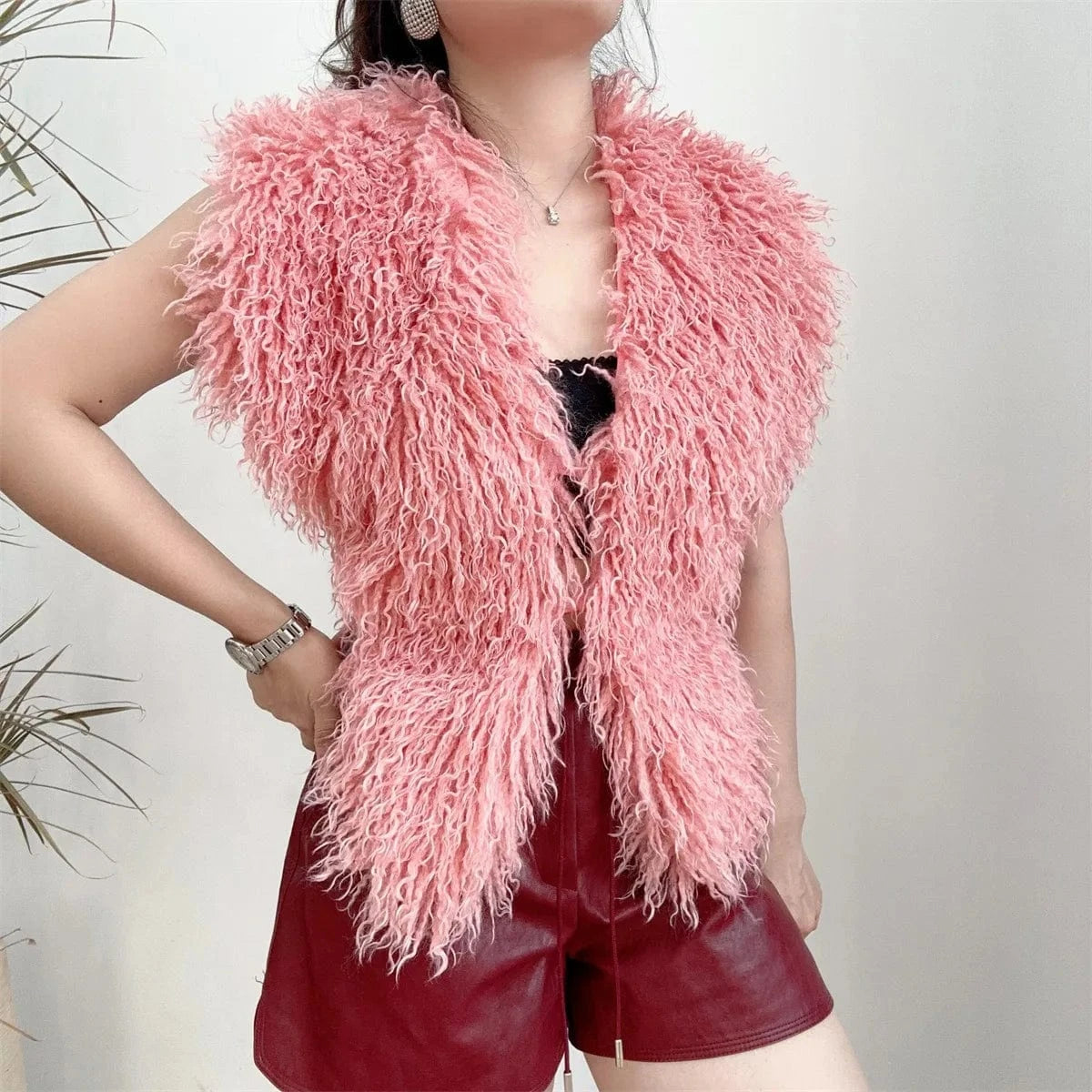 Luxury Faux Fur Halter Vest Women - ShalayeFashion