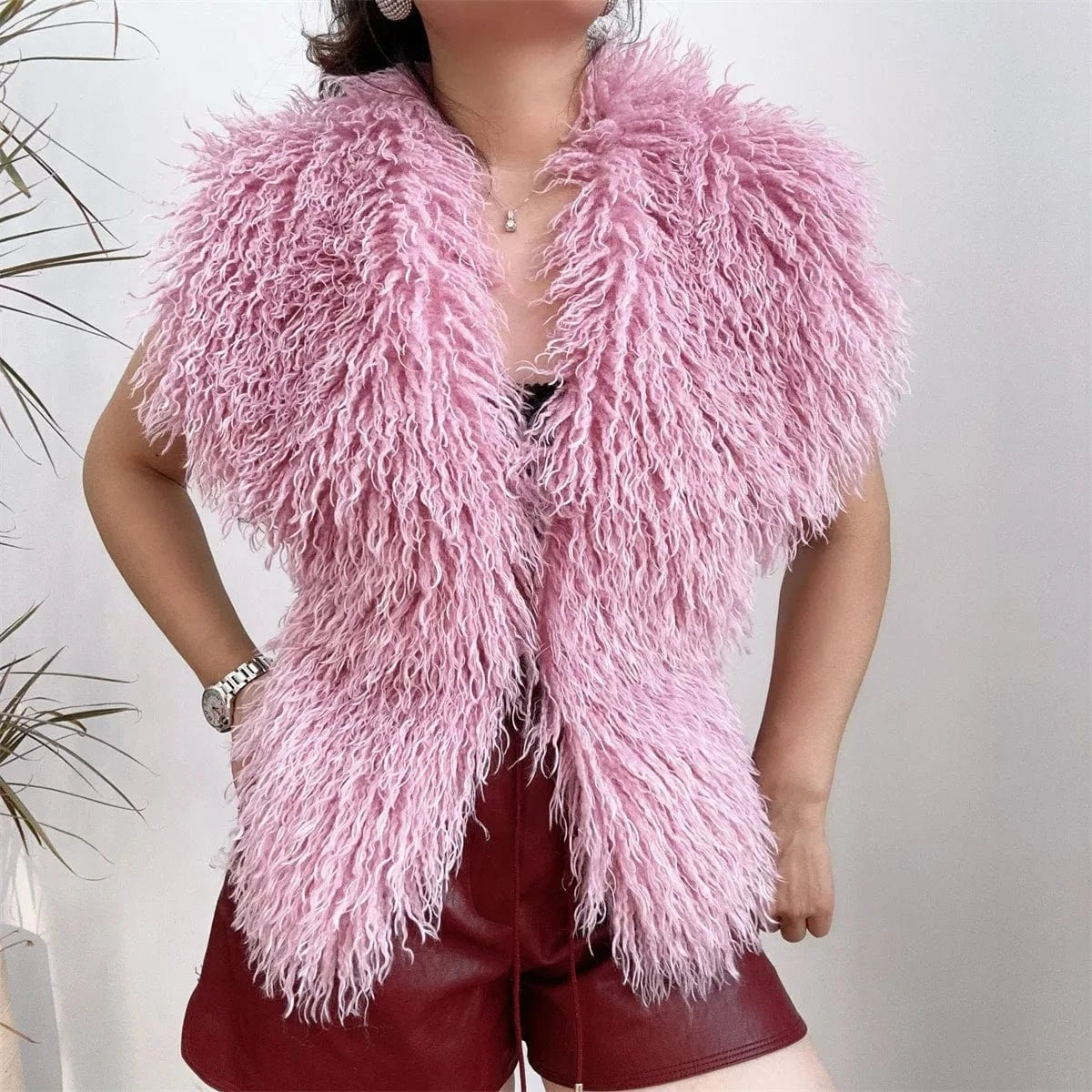 Luxury Faux Fur Halter Vest Women - ShalayeFashion