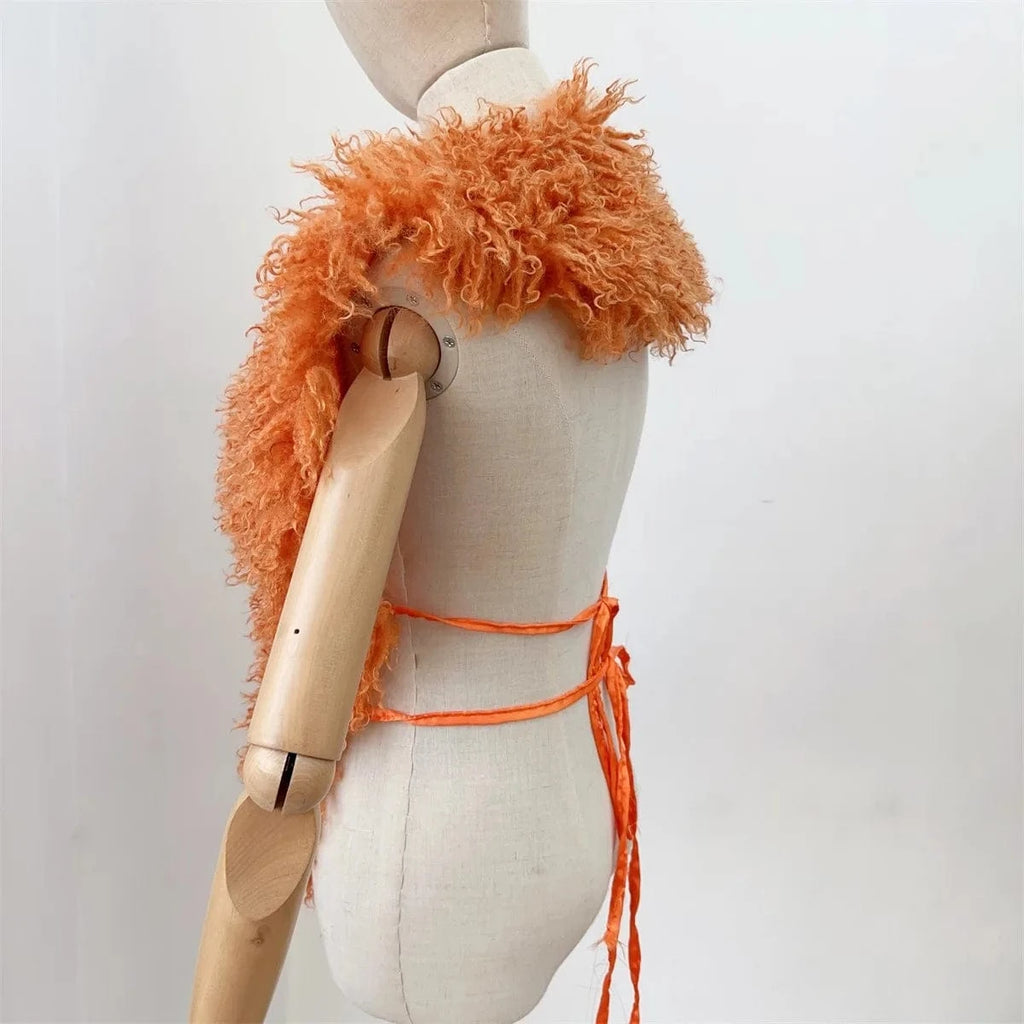Luxury Faux Fur Halter Vest Women - ShalayeFashion