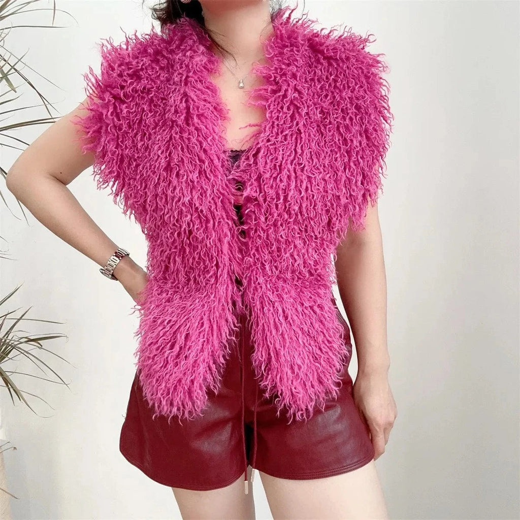 Luxury Faux Fur Halter Vest Women - ShalayeFashion