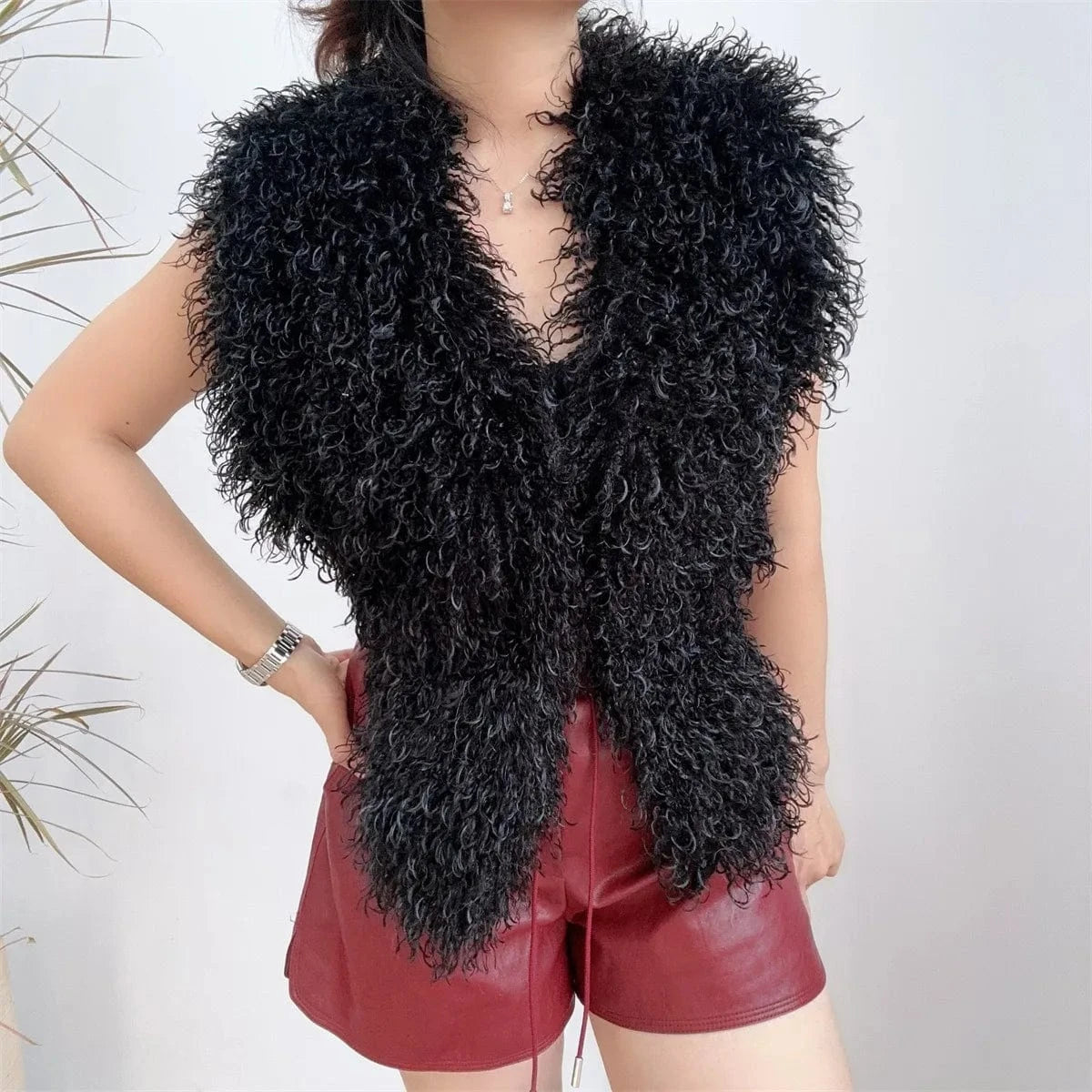 Luxury Faux Fur Halter Vest Women - ShalayeFashion