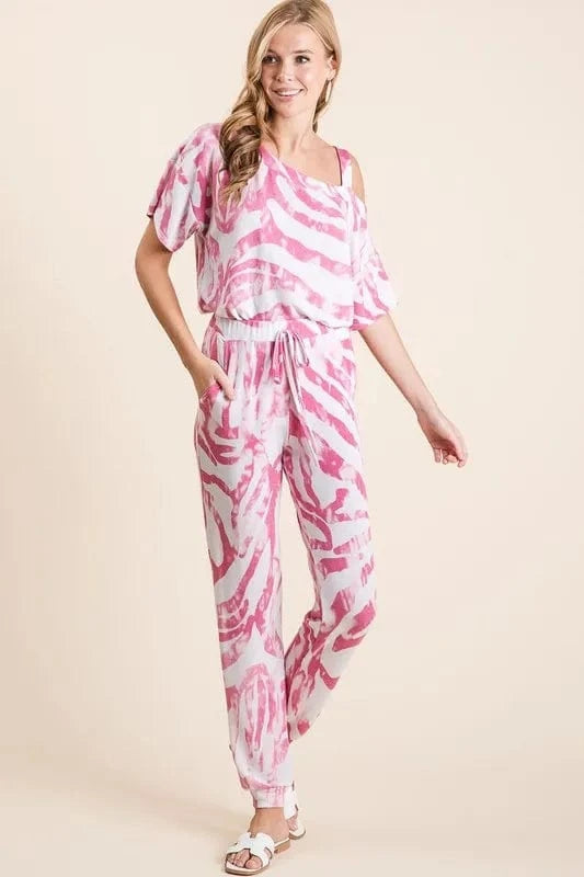 Luxury Zebra Print Terry Top & Pants Set - ShalayeFashion