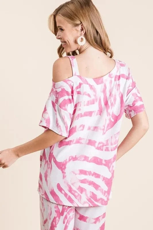 Luxury Zebra Print Terry Top & Pants Set - ShalayeFashion