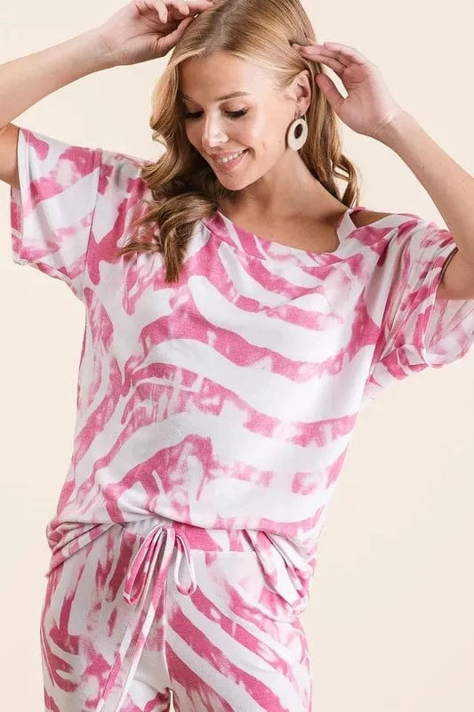Luxury Zebra Print Terry Top & Pants Set - ShalayeFashion