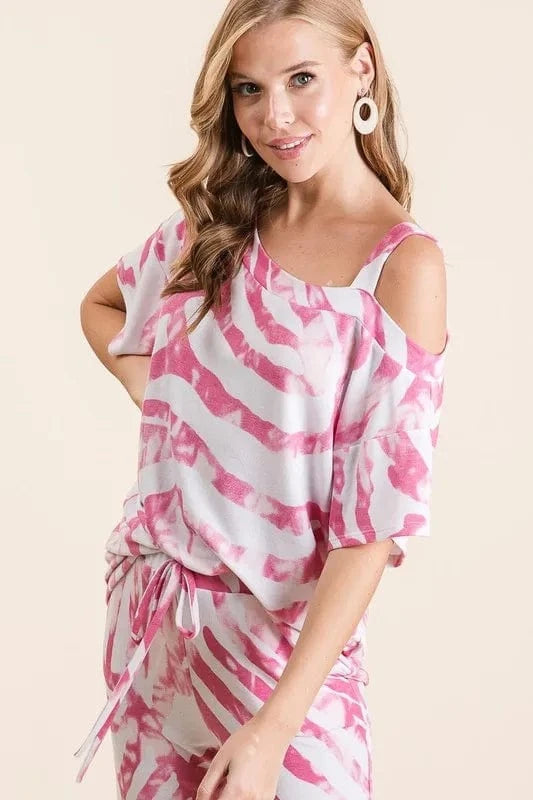 Luxury Zebra Print Terry Top & Pants Set - ShalayeFashion