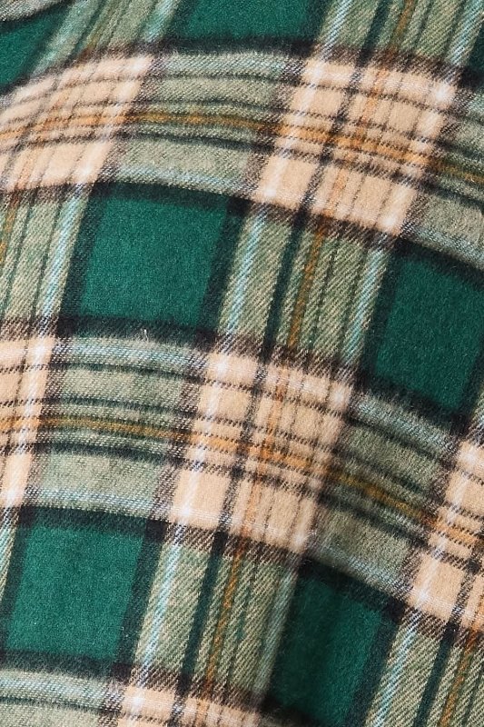 Mandy Plaid Collared Neck Long Sleeve Shirt - ShalayeFashion