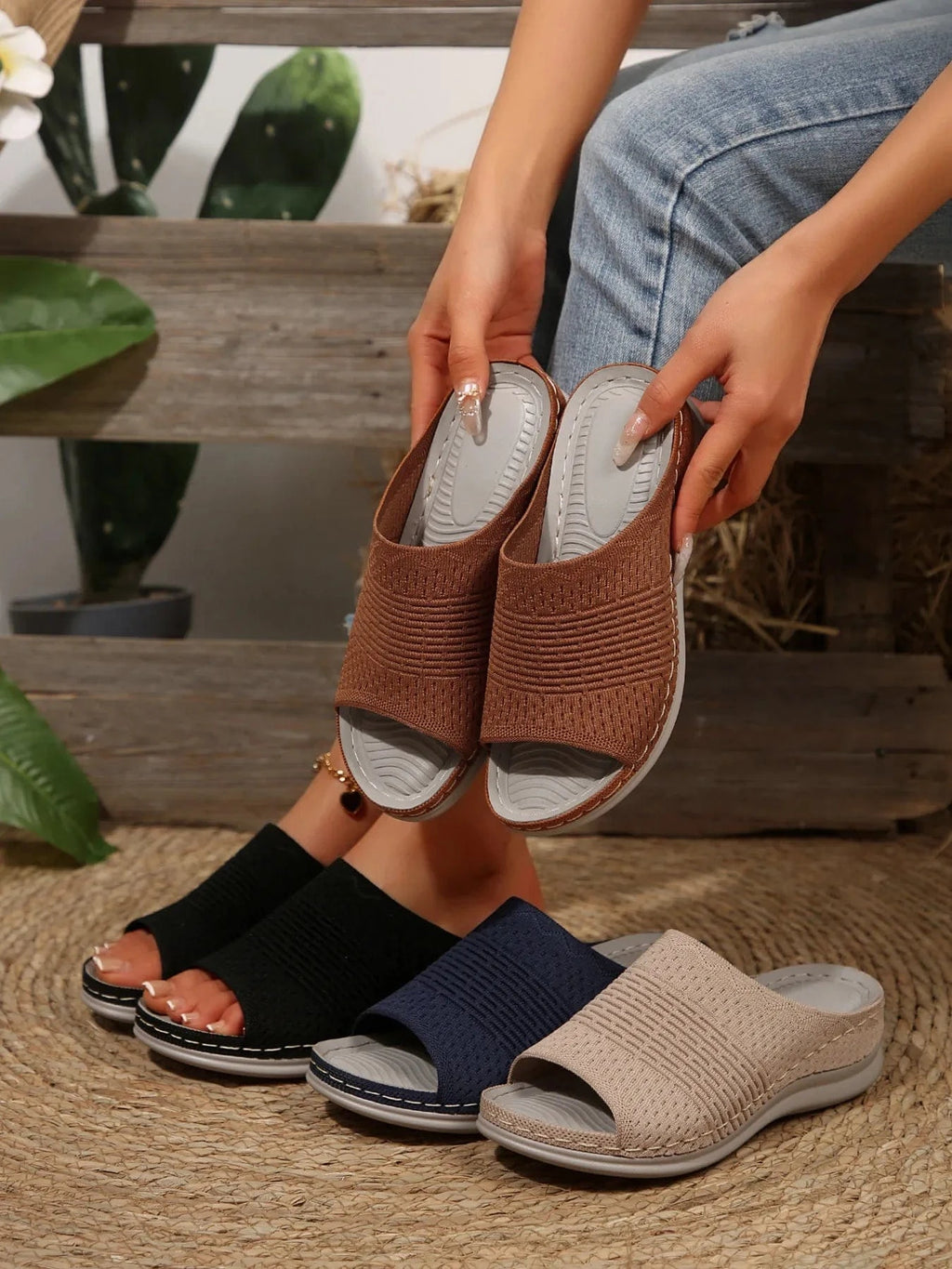 Mesh Open Toe Sandals - ShalayeFashion