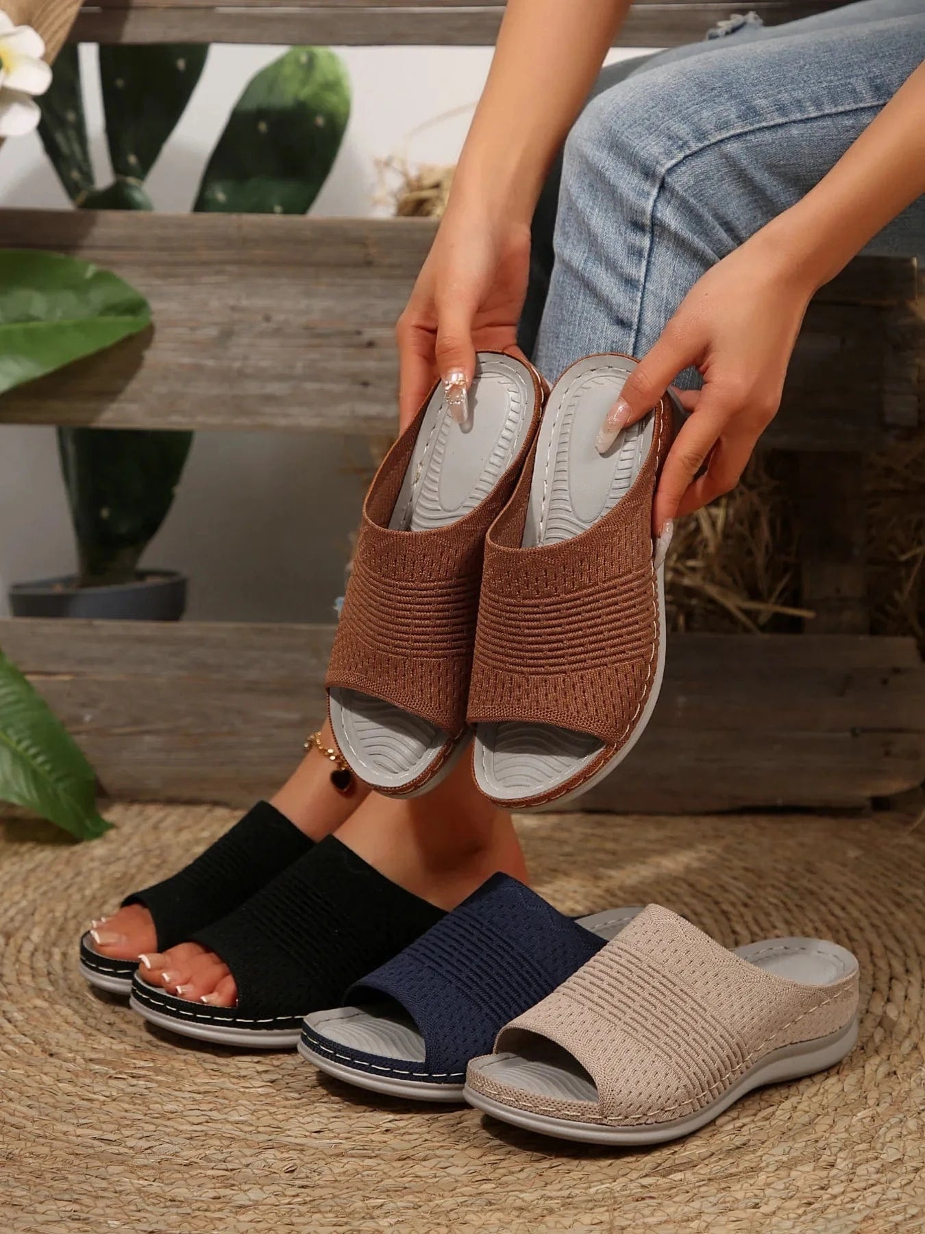Mesh Open Toe Sandals - ShalayeFashion
