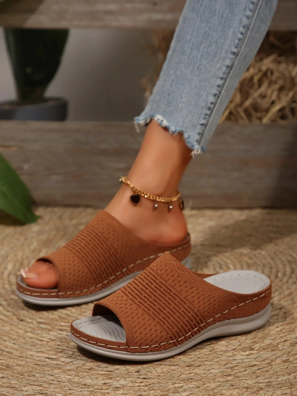 Mesh Open Toe Sandals - ShalayeFashion
