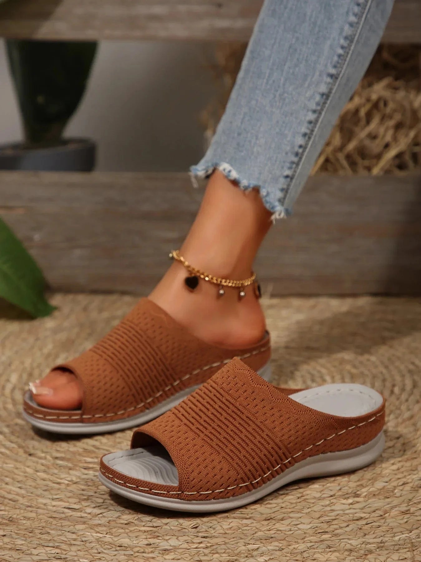 Mesh Open Toe Sandals - ShalayeFashion