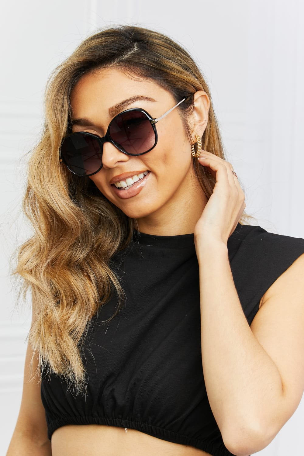 Metal - Plastic Hybrid Full Rim Sunglasses - ShalayeFashion