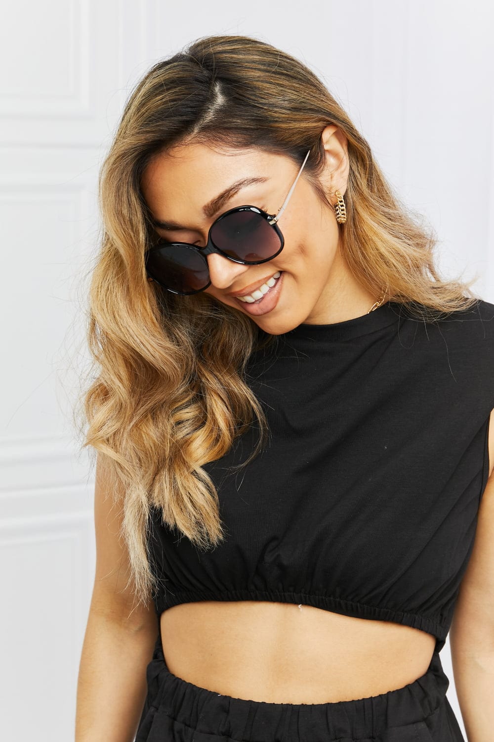 Metal - Plastic Hybrid Full Rim Sunglasses - ShalayeFashion