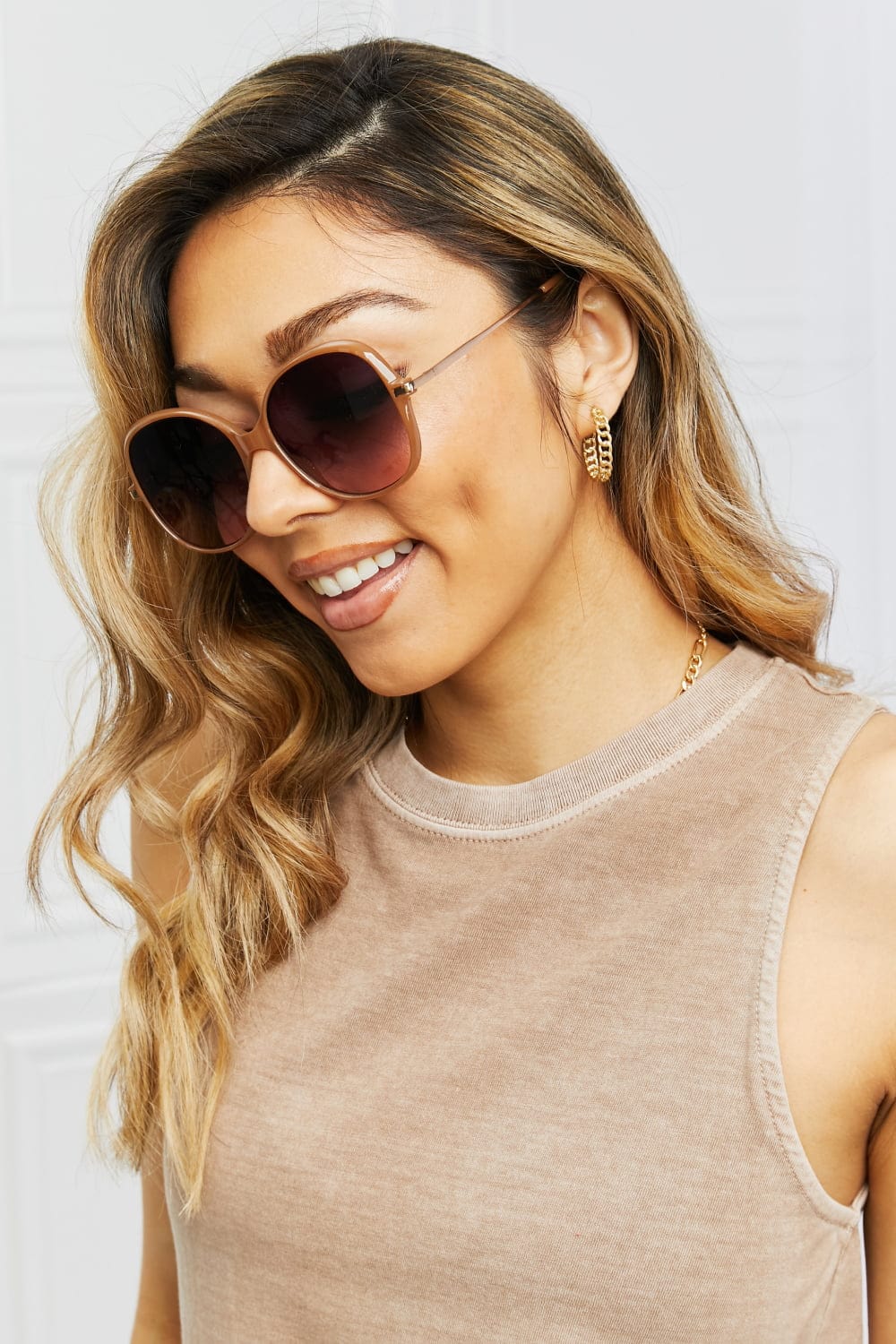 Metal - Plastic Hybrid Full Rim Sunglasses - ShalayeFashion