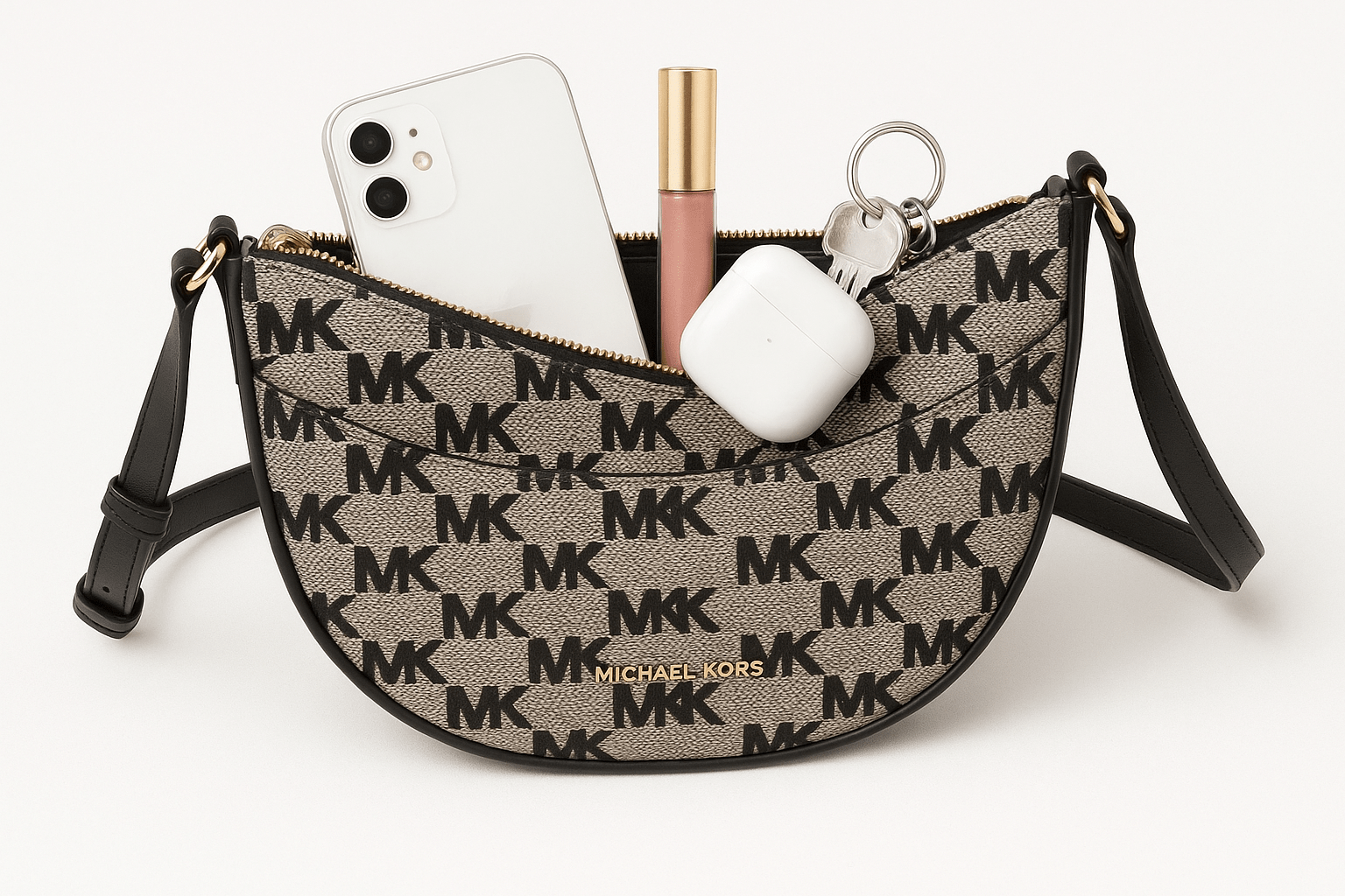 Michael Kors Black Crossbody Bag Designer Shoulder - ShalayeFashion