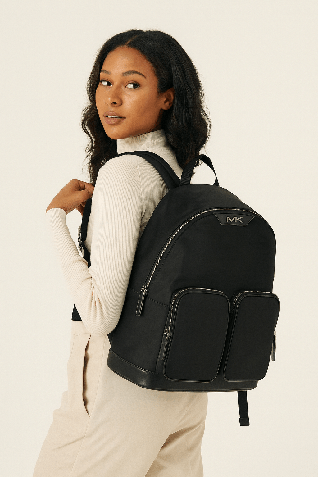 Michael Kors Black Designer Rucksack - ShalayeFashion