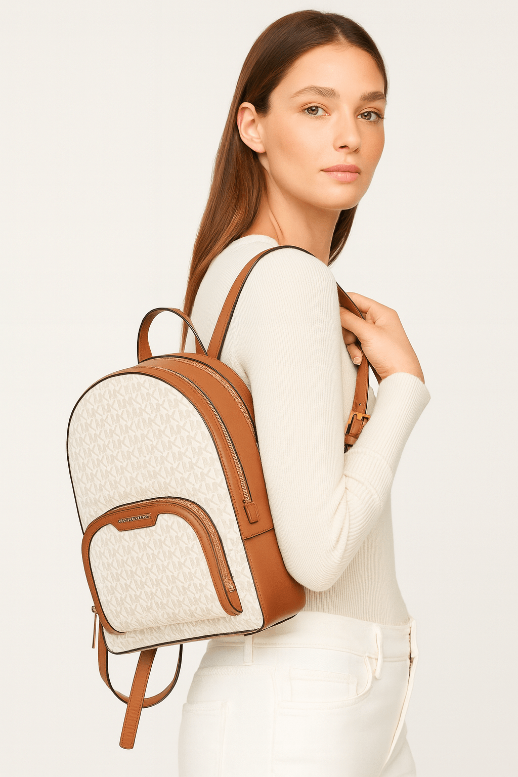 Michael Kors Vanilla Rucksack Designer Backpack - ShalayeFashion