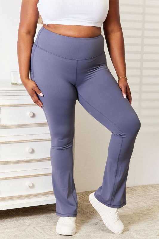 Millennia Basic Bae Wide Waistband Bootcut Sports Pants - ShalayeFashion