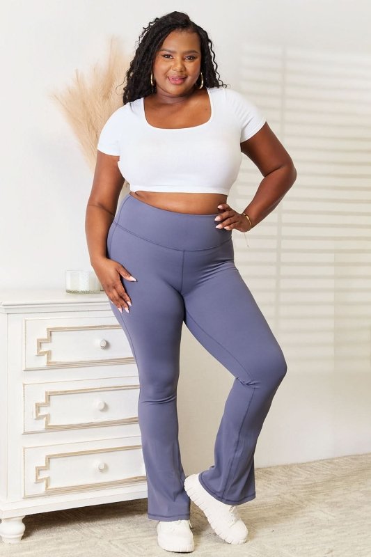 Millennia Basic Bae Wide Waistband Bootcut Sports Pants - ShalayeFashion