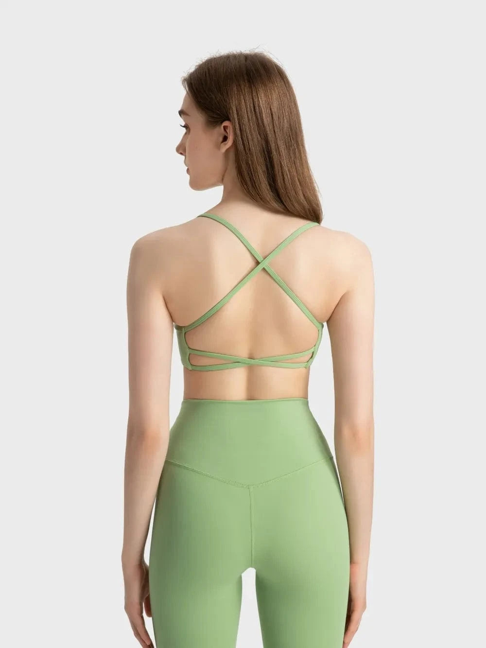 Millennia Crisscross Back Scoop Neck Active Cami with Detachable Chest Pads - ShalayeFashion
