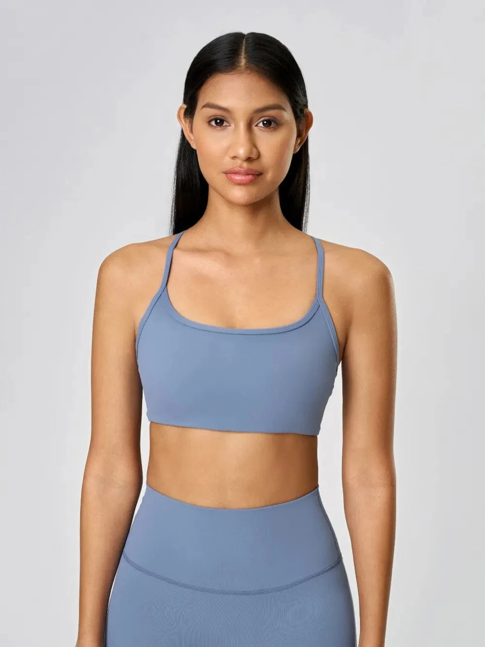 Millennia Crisscross Back Scoop Neck Active Cami with Detachable Chest Pads - ShalayeFashion