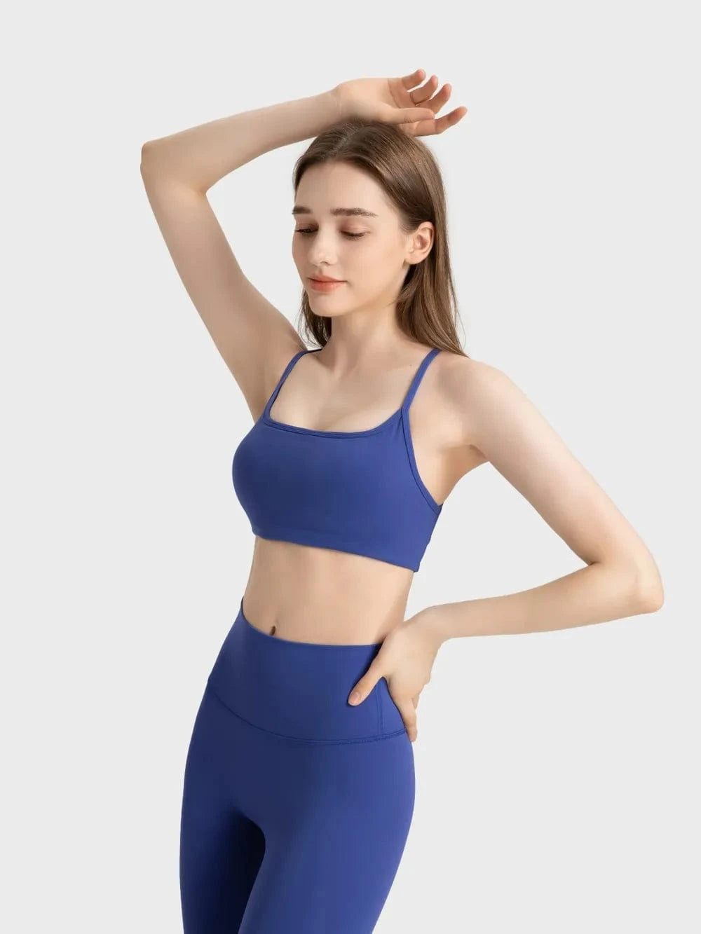 Millennia Crisscross Back Scoop Neck Active Cami with Detachable Chest Pads - ShalayeFashion