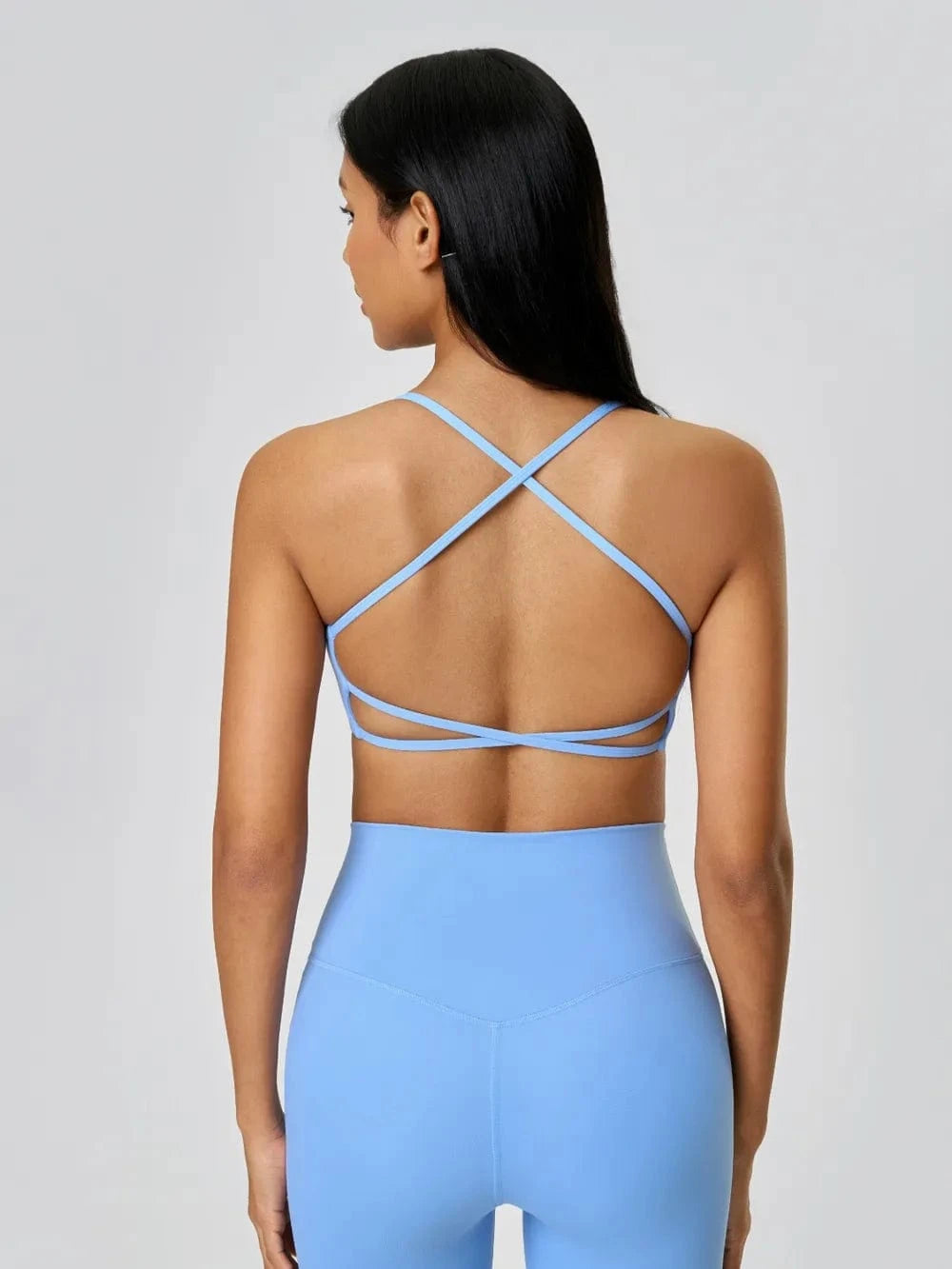 Millennia Crisscross Back Scoop Neck Active Cami with Detachable Chest Pads - ShalayeFashion