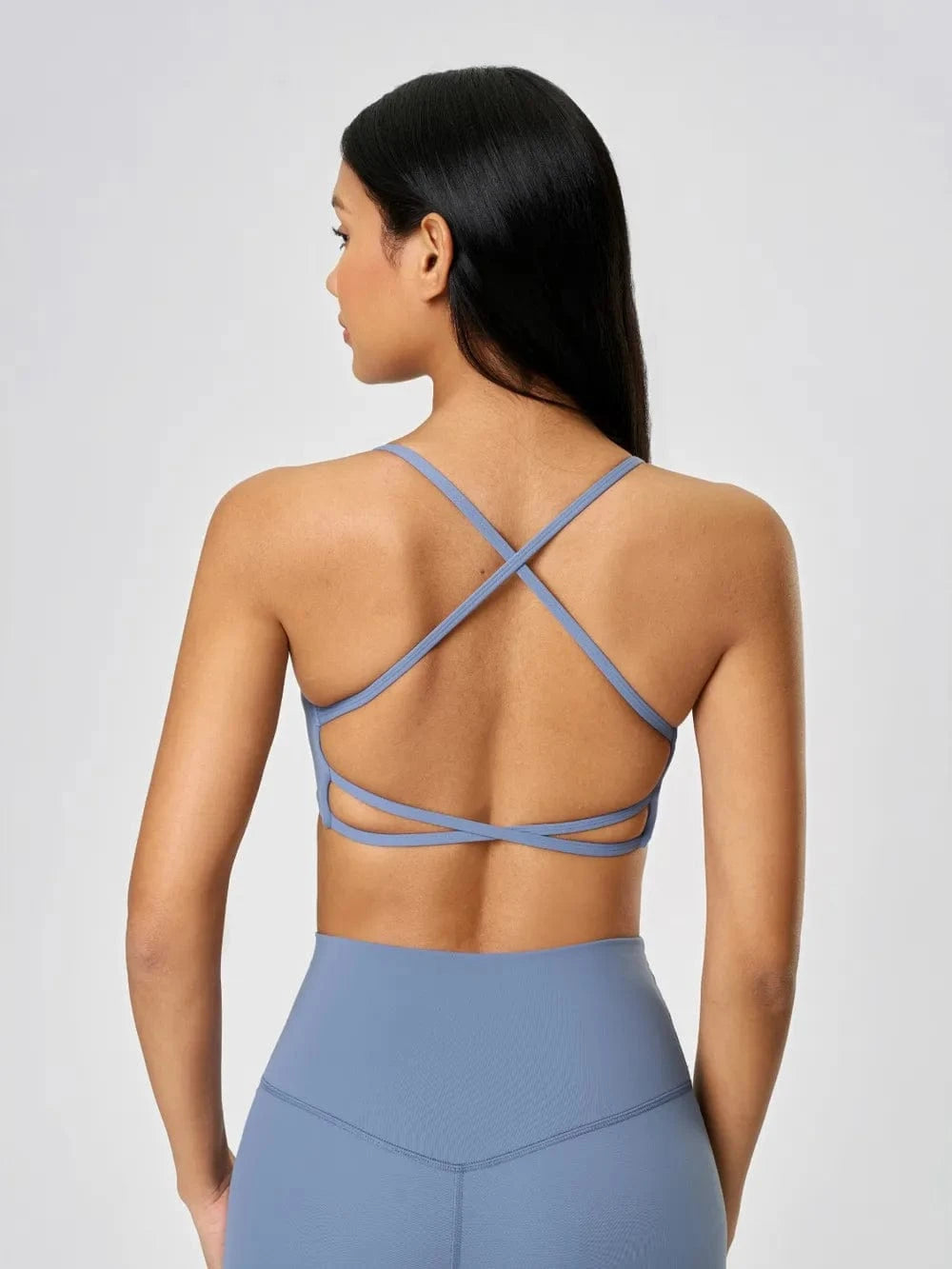 Millennia Crisscross Back Scoop Neck Active Cami with Detachable Chest Pads - ShalayeFashion