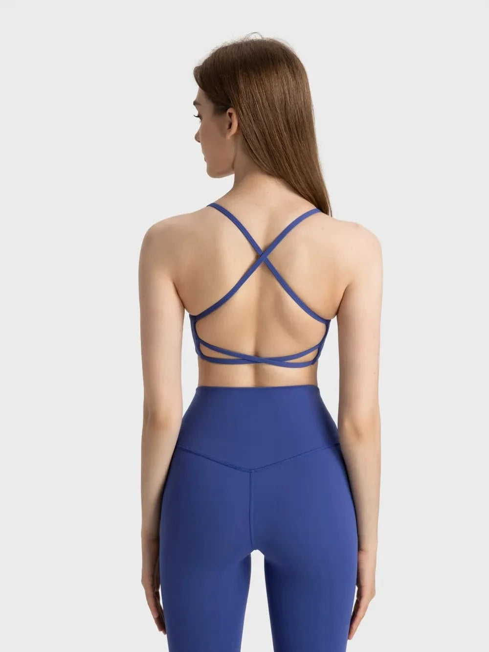 Millennia Crisscross Back Scoop Neck Active Cami with Detachable Chest Pads - ShalayeFashion