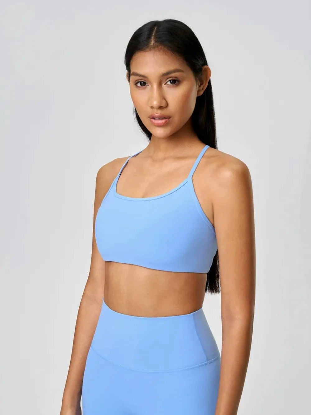 Millennia Crisscross Back Scoop Neck Active Cami with Detachable Chest Pads - ShalayeFashion