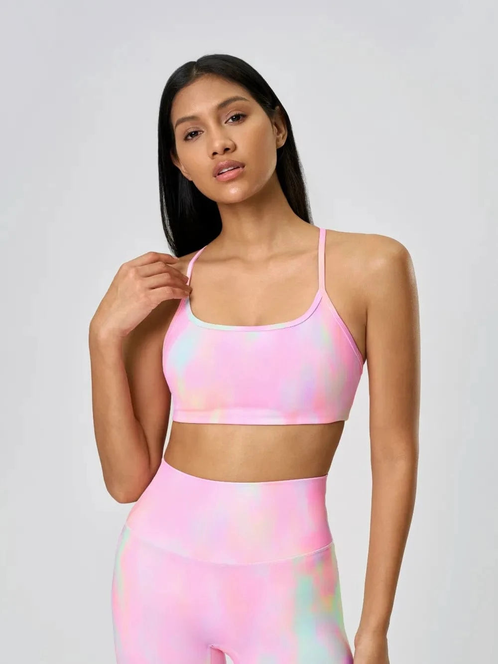 Millennia Crisscross Back Scoop Neck Active Cami with Detachable Chest Pads - ShalayeFashion