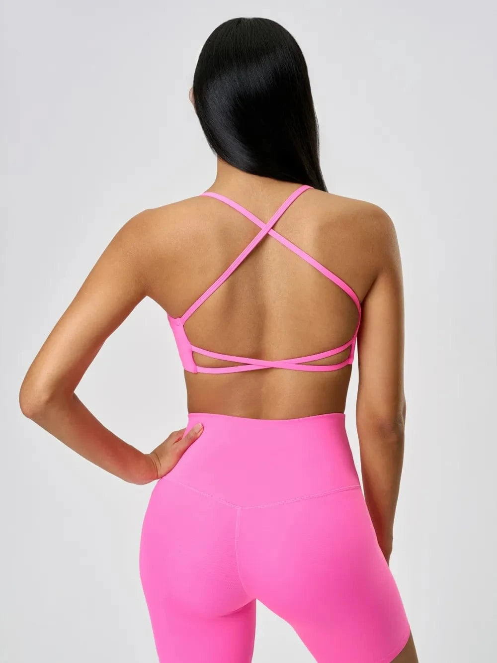 Millennia Crisscross Back Scoop Neck Active Cami with Detachable Chest Pads - ShalayeFashion