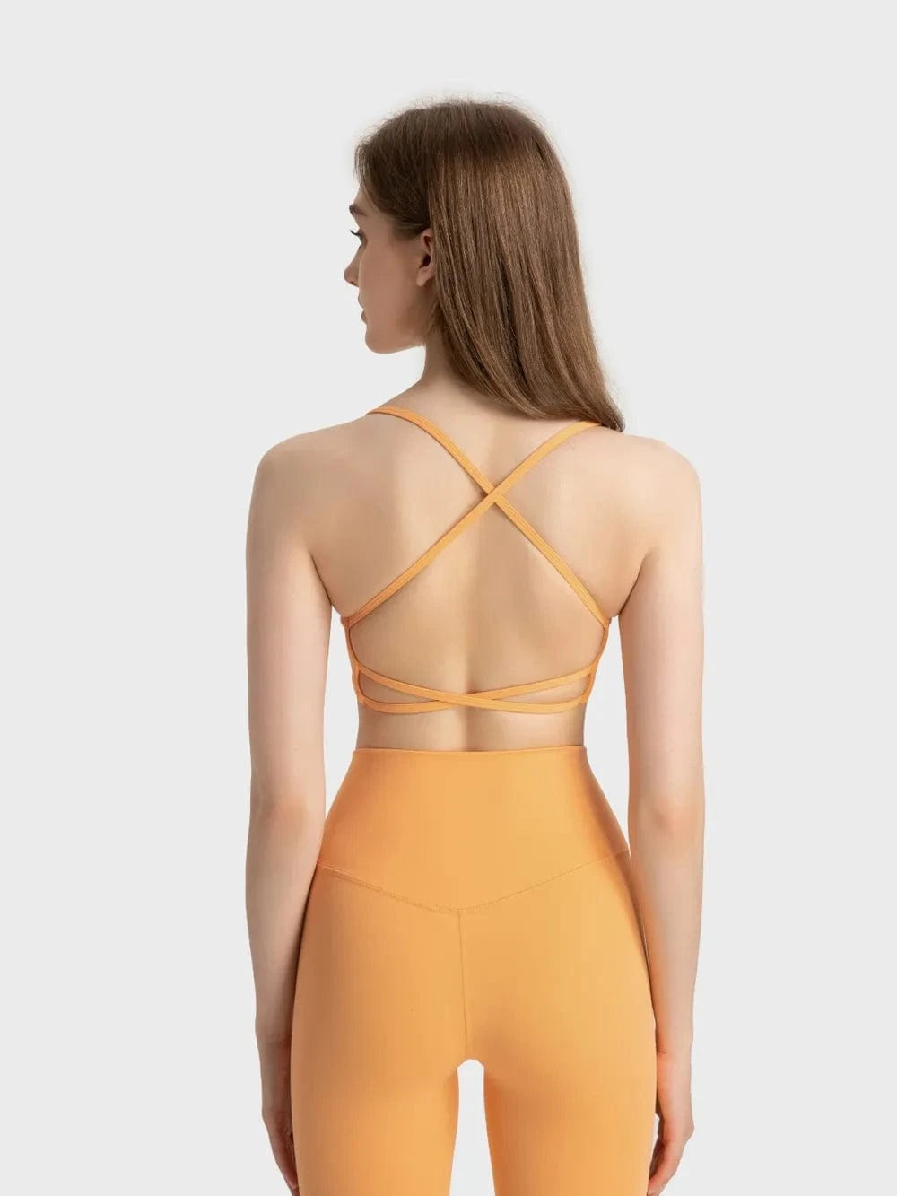 Millennia Crisscross Back Scoop Neck Active Cami with Detachable Chest Pads - ShalayeFashion