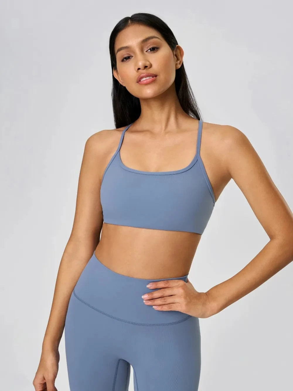 Millennia Crisscross Back Scoop Neck Active Cami with Detachable Chest Pads - ShalayeFashion