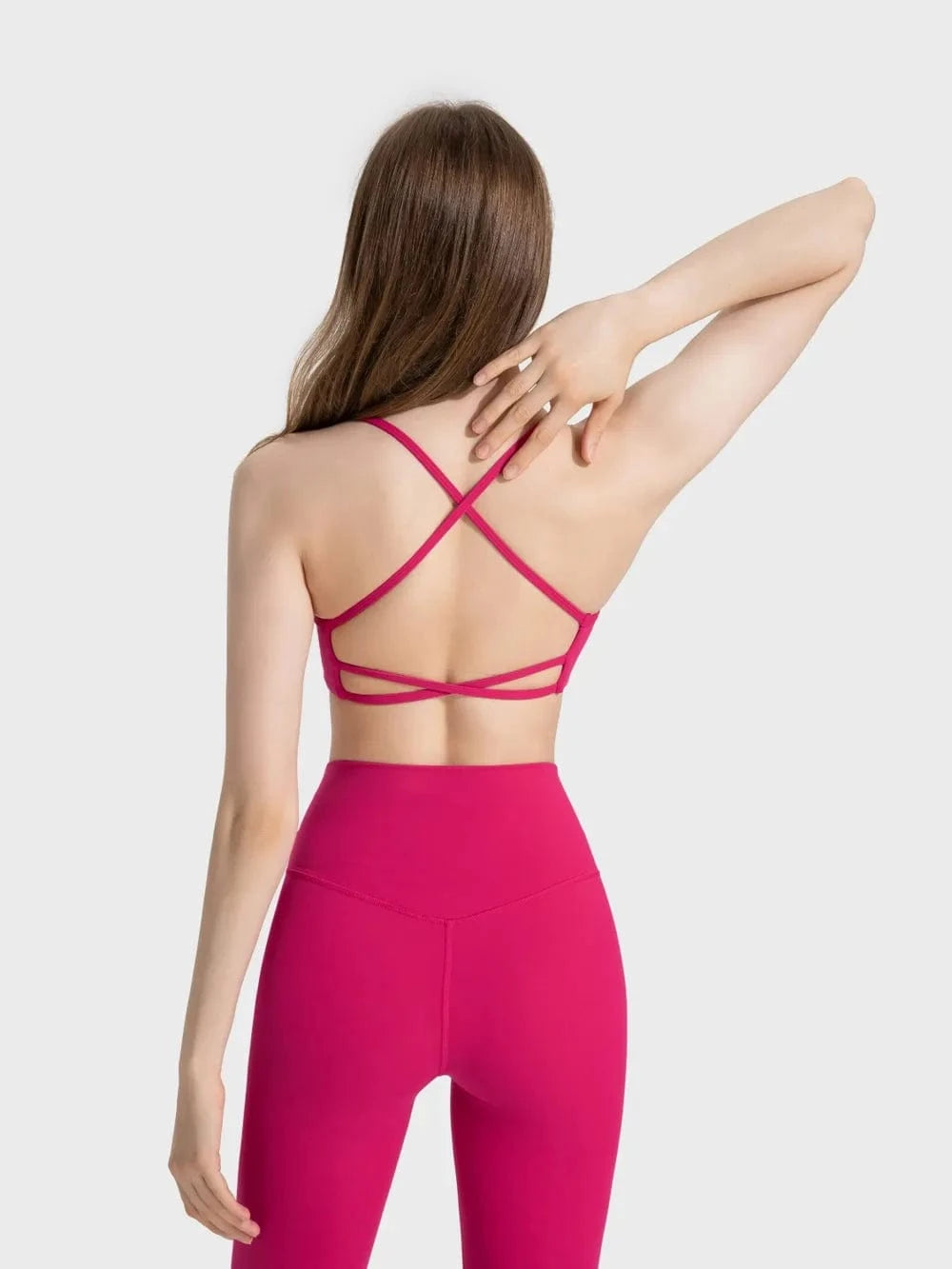 Millennia Crisscross Back Scoop Neck Active Cami with Detachable Chest Pads - ShalayeFashion