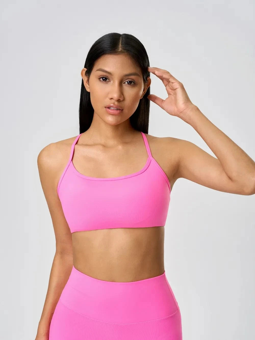Millennia Crisscross Back Scoop Neck Active Cami with Detachable Chest Pads - ShalayeFashion