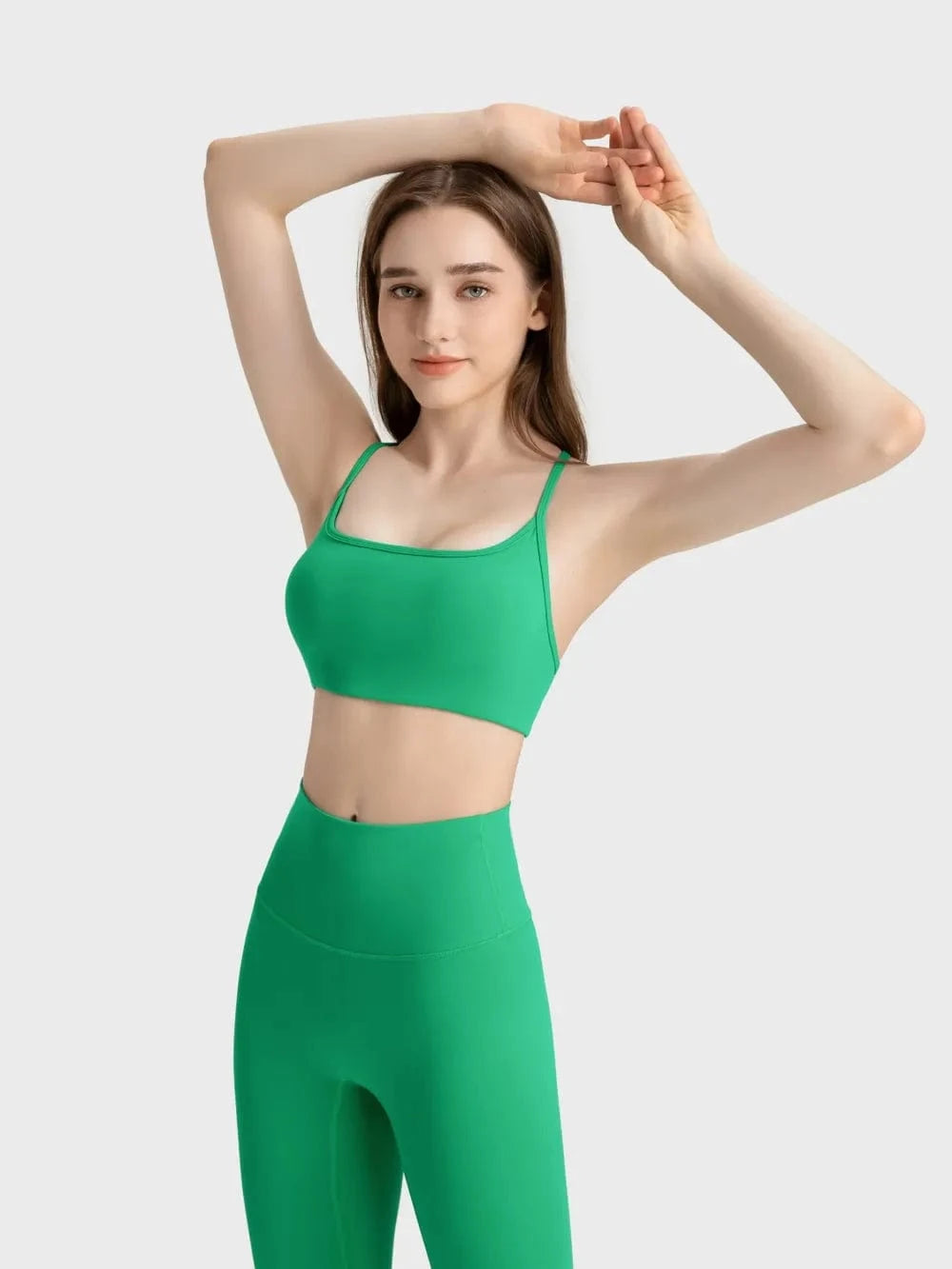 Millennia Crisscross Back Scoop Neck Active Cami with Detachable Chest Pads - ShalayeFashion