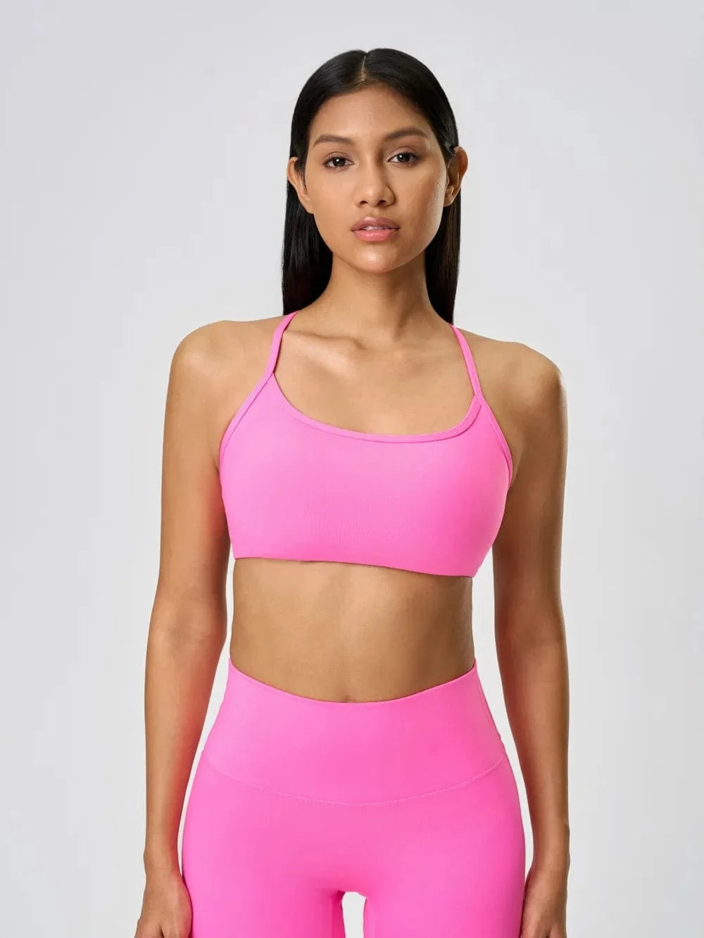 Millennia Crisscross Back Scoop Neck Active Cami with Detachable Chest Pads - ShalayeFashion