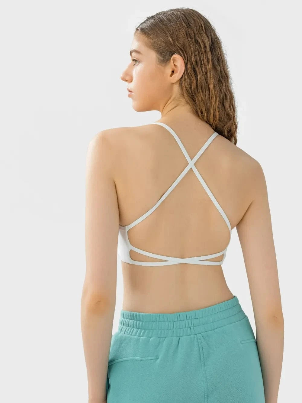Millennia Crisscross Back Scoop Neck Active Cami with Detachable Chest Pads - ShalayeFashion