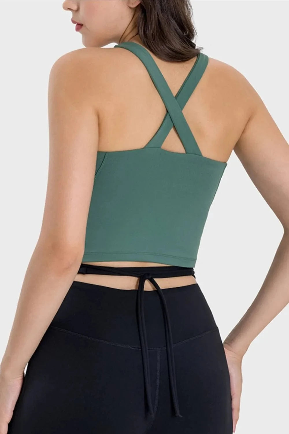 Millennia Crisscross Grecian Neck Active Cami - ShalayeFashion