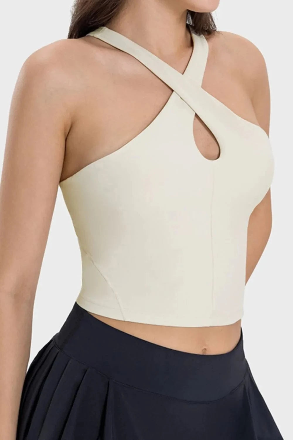 Millennia Crisscross Grecian Neck Active Cami - ShalayeFashion