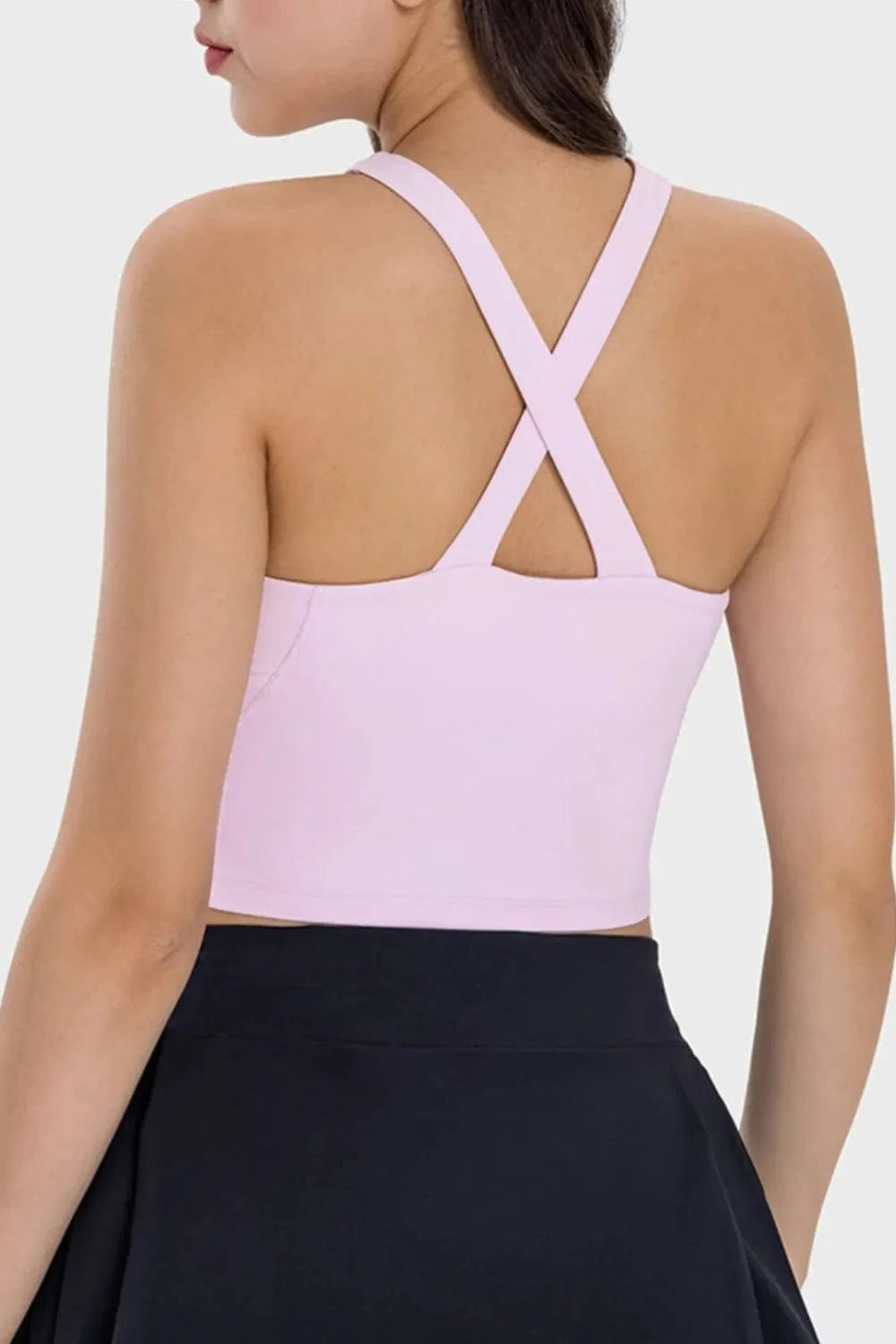 Millennia Crisscross Grecian Neck Active Cami - ShalayeFashion