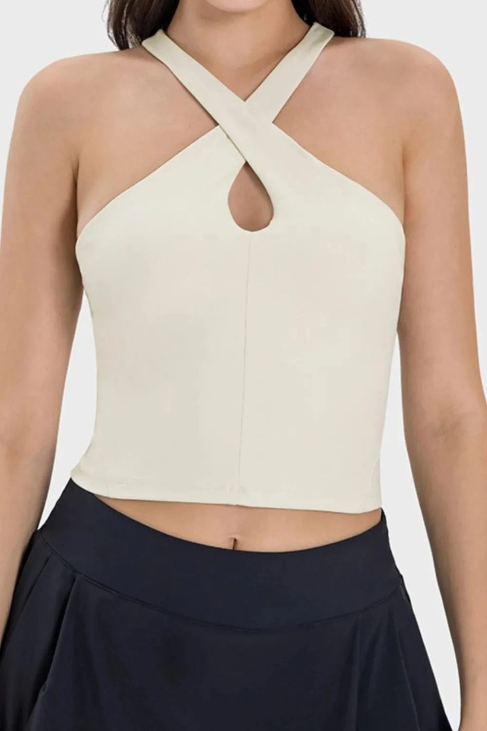 Millennia Crisscross Grecian Neck Active Cami - ShalayeFashion