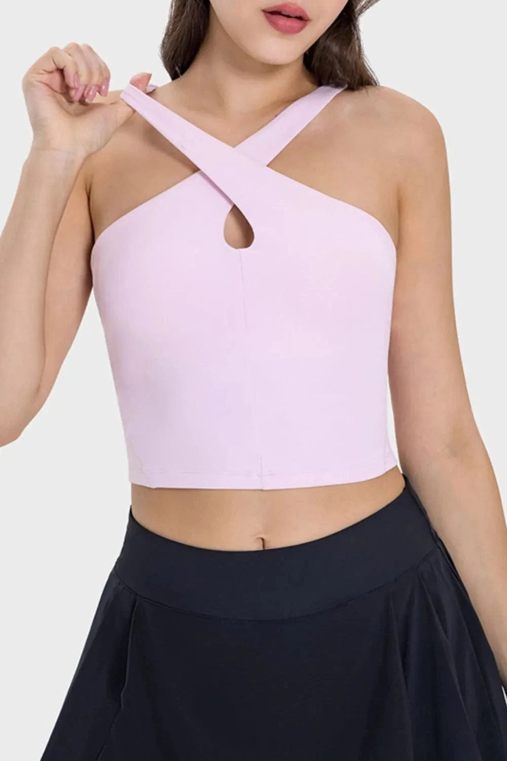 Millennia Crisscross Grecian Neck Active Cami - ShalayeFashion