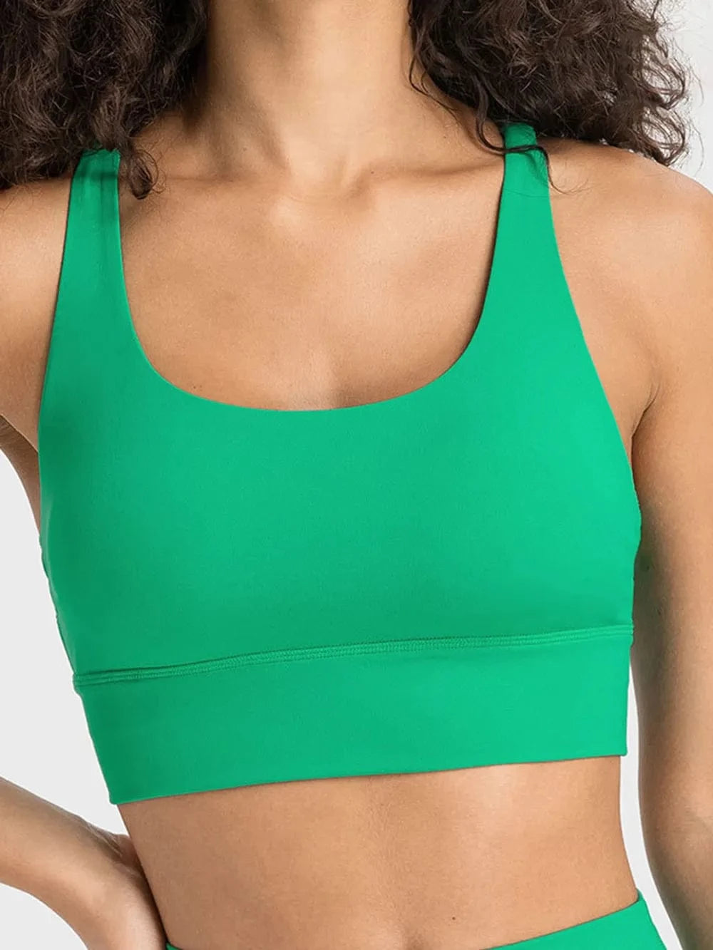 Millennia Crisscross Scoop Neck Active Tank - ShalayeFashion