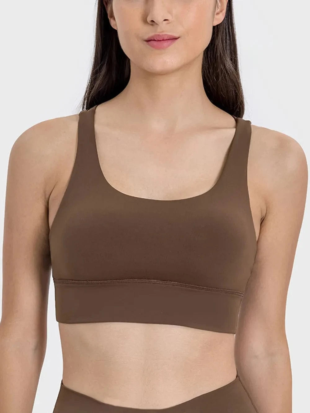 Millennia Crisscross Scoop Neck Active Tank - ShalayeFashion
